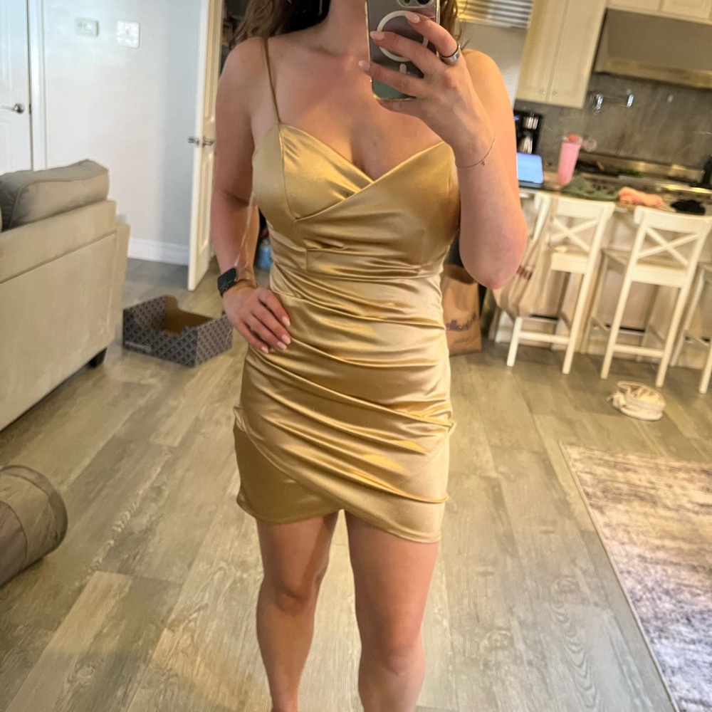 Windsor Gold Mini Dress